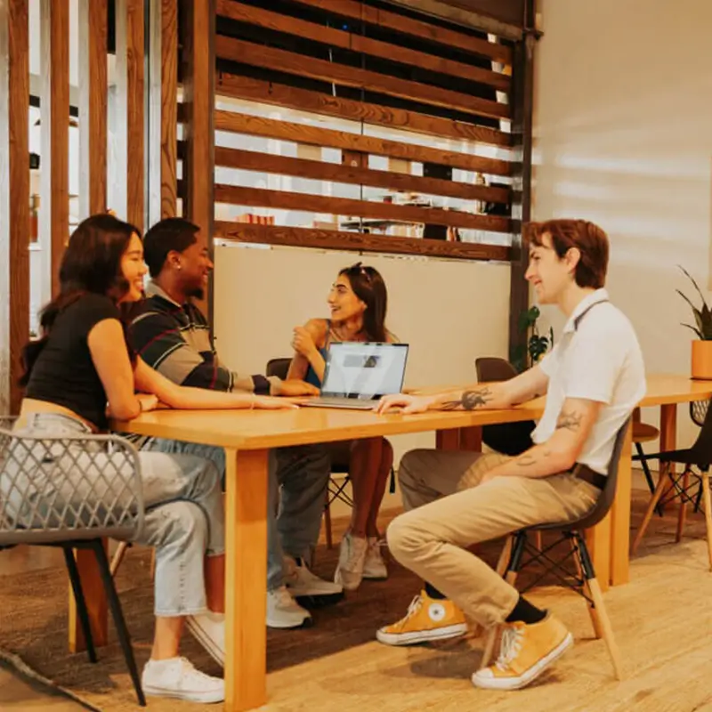 young adults studying